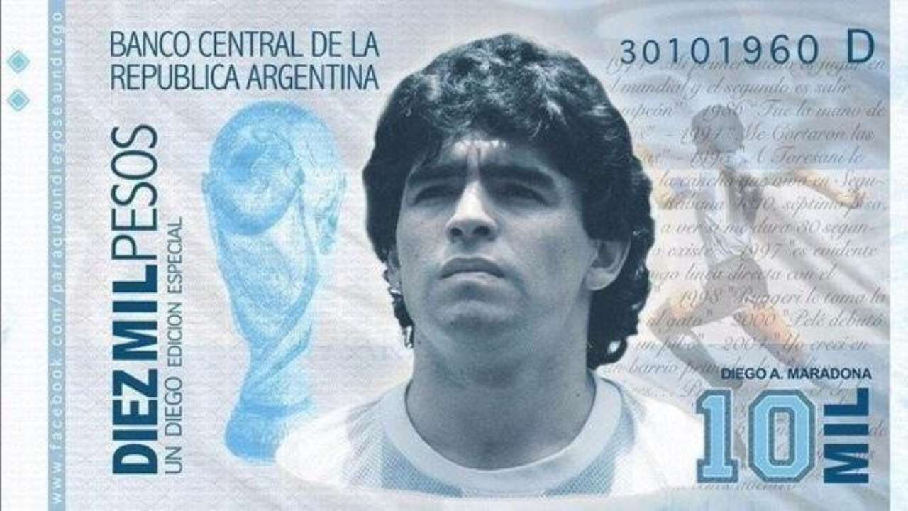 Maradona sulla banconota