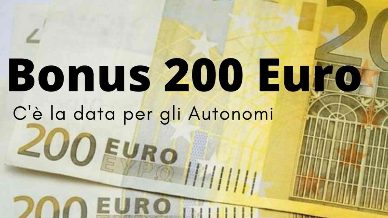 Bonus 200 Euro Autonomi BonificoBancario 20220922