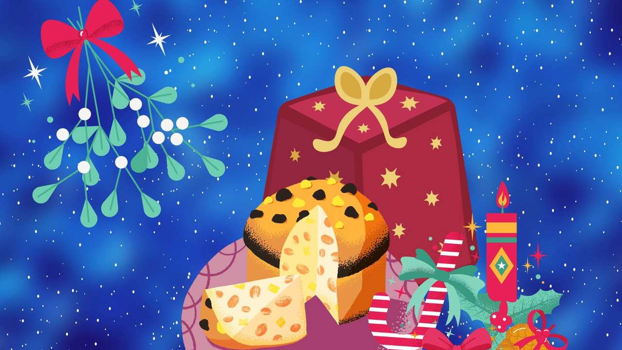 Panettone e albero di Natale