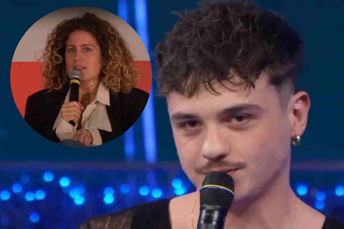 Olly a Sanremo e nel riquadro la sua manager Marta Donà